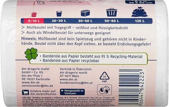 PROFISSIMO VUILNISZAK 10 Liter – with Handles –3x75=225 Pieces