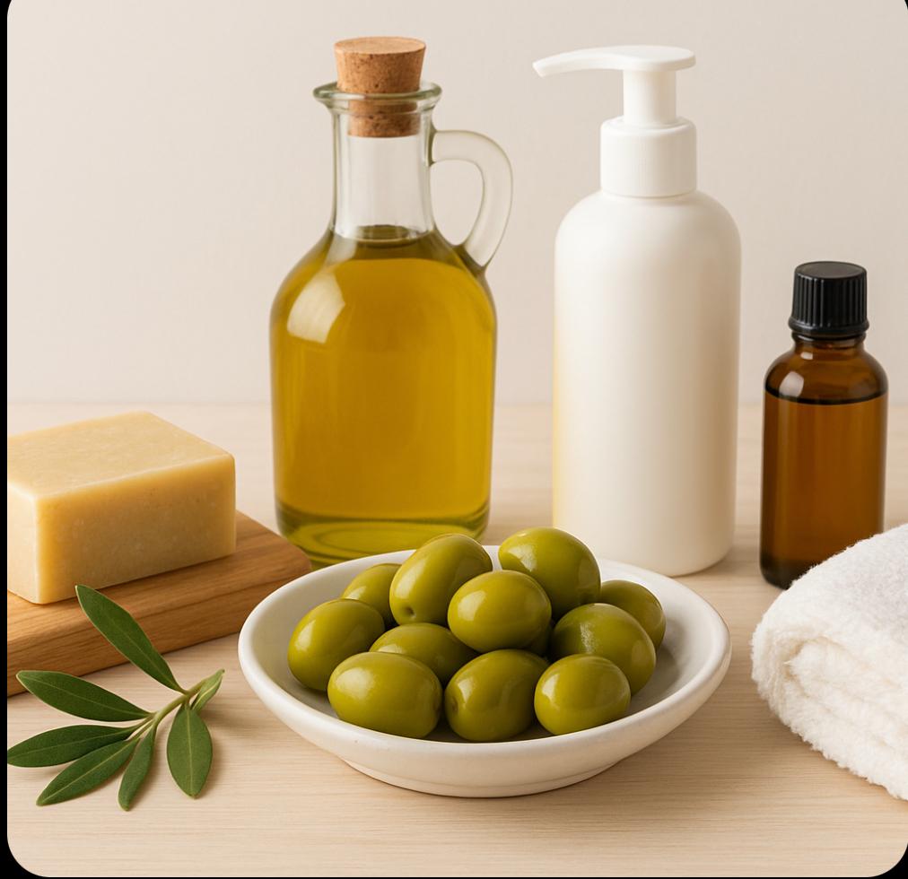 Geplette groene olijven