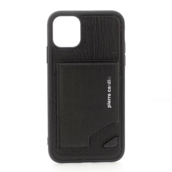 Black Pierre Cardin Case - Back Cover - for iPhone 11 - Genuine Leather