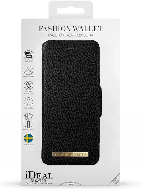 iDeal of Sweden Black Case for Galaxy S20 Ultra - Book Case - Fashion Wallet Black